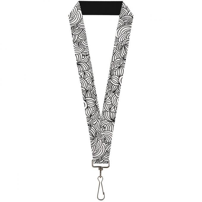 Buckle-Down Lanyard - Doodle1 White/Black