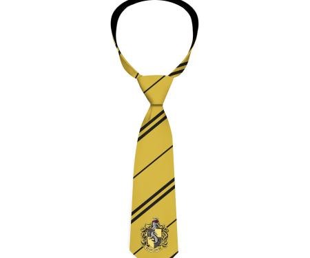 Necktie Standard - HUFFLEPUFF Crest/Stripe7 Yellow/Black