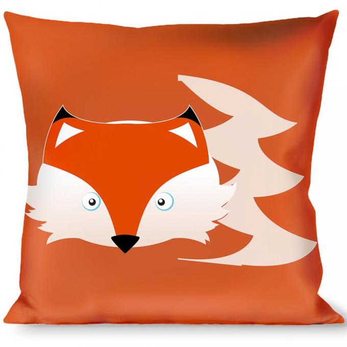 Buckle-Down Throw Pillow - Fox Face/Tail Orange/Natural