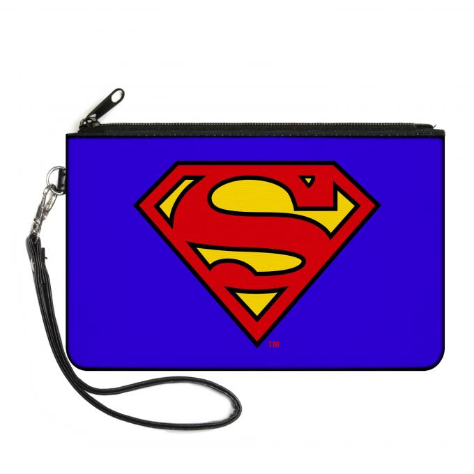 Canvas Zipper Wallet - LARGE - Superman Blue