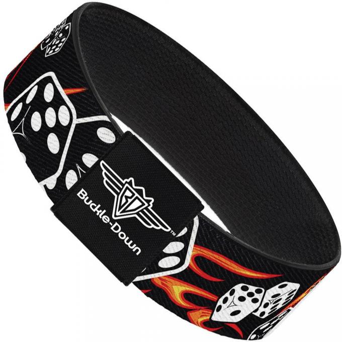 Buckle-Down Elastic Bracelet - Flaming Dice