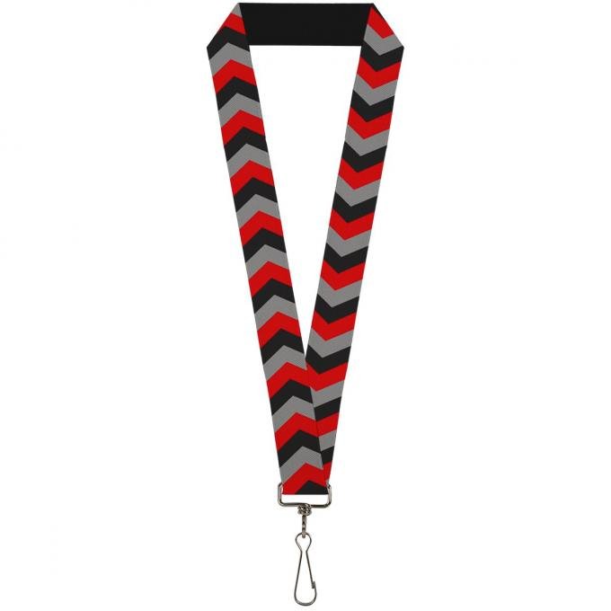 Buckle-Down Lanyard - Chevron Red/Black/Gray