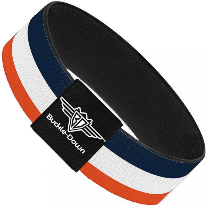 Buckle-Down Elastic Bracelet - Stripe Navy/White/Orange