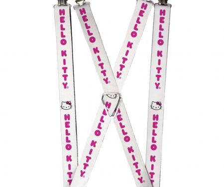 Suspenders - 1.0" - HELLO KITTY White/Pink