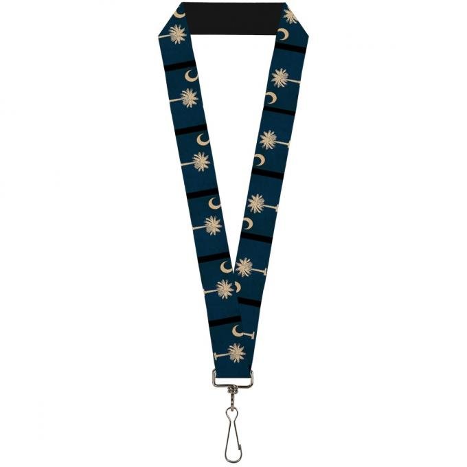 Buckle-Down Lanyard - South Carolina Flag Distressed/Black