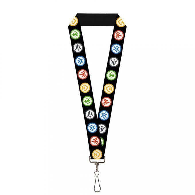 Lanyard - 1.0" - New Series Voltron Pilot Icons Black/Multi Color/White