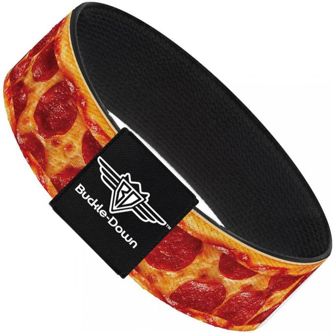 Buckle-Down Elastic Bracelet - Pepperoni Pizza w/Crust Vivid