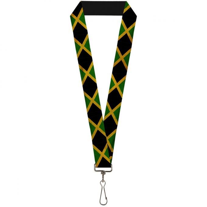 Buckle-Down Lanyard - Jamaica Flags Vintage Black
