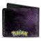 Bi-Fold Wallet - Alakazam Spoon Pose + POKEMON Logo/Swirls Black/Purples