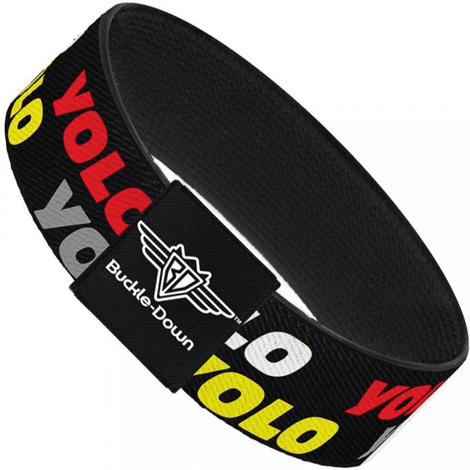 Buckle-Down Elastic Bracelet - YOLO2 Black/Red/White/Gray/Yellow