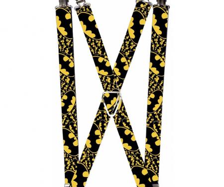 Suspenders - 1.0" - Batman Logo Stacked Black/Yellow