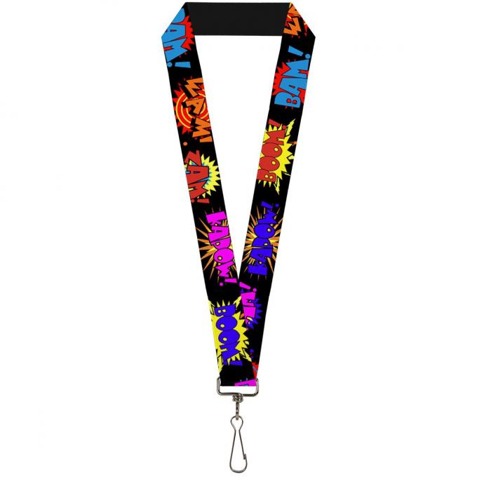 Buckle-Down Lanyard - Sound Effects Black/Multi Color