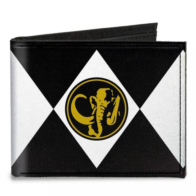 Canvas Bi-Fold Wallet - Diamond Black Ranger Mastodon Power Logo