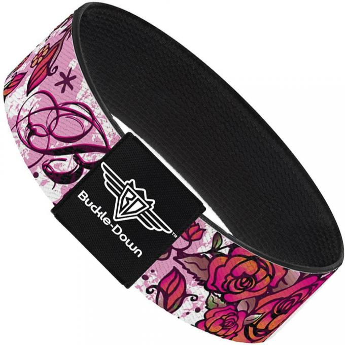 Buckle-Down Elastic Bracelet - Born to Blossom Pink