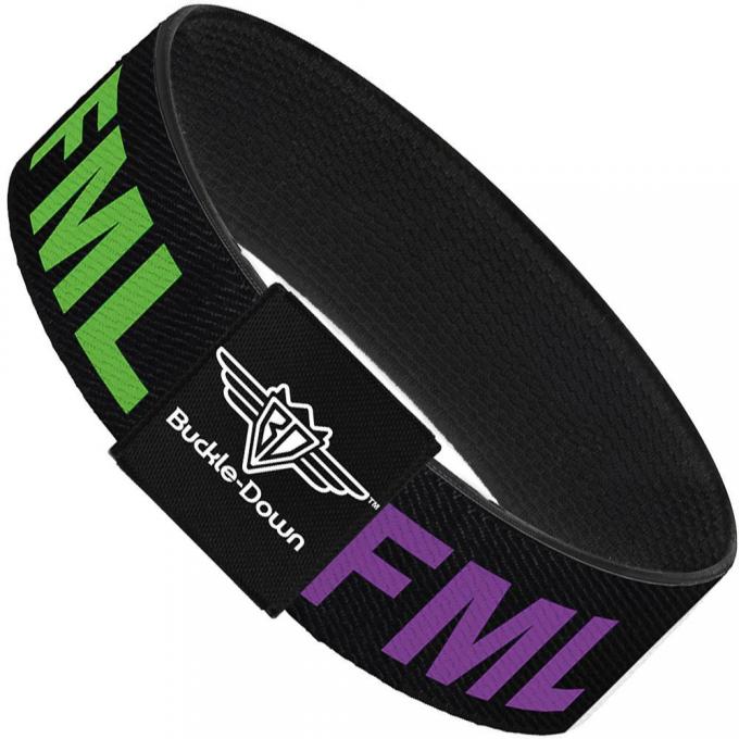 Buckle-Down Elastic Bracelet - FML Black/Yellow/Green/Purple