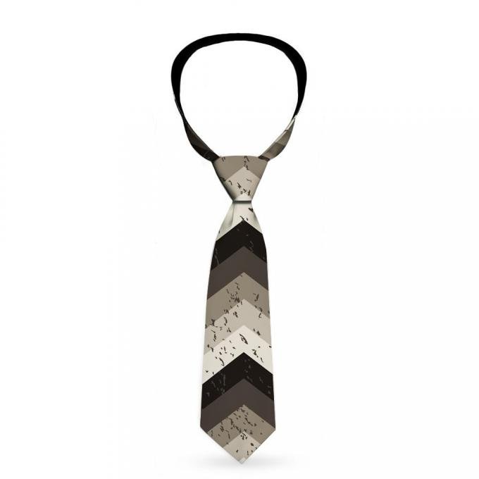 Buckle-Down Necktie - Chevron Weathered Black/Grays