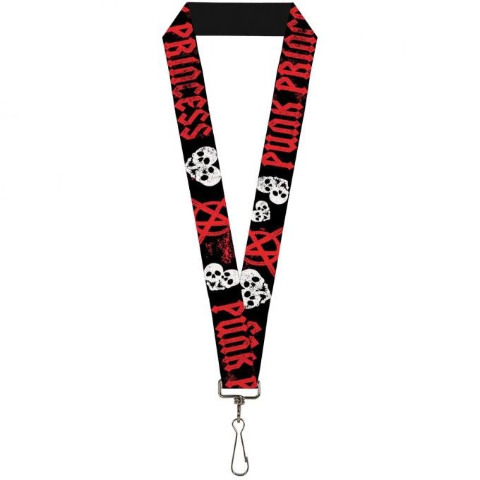 Buckle-Down Lanyard - Punk Princess Black/Red/White