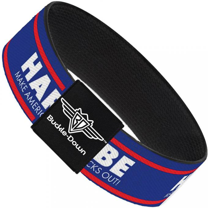 Buckle-Down Elastic Bracelet - HARAMBE MAKE AMERICA PULL THEIR DICKS OUT! Blue/Red/White