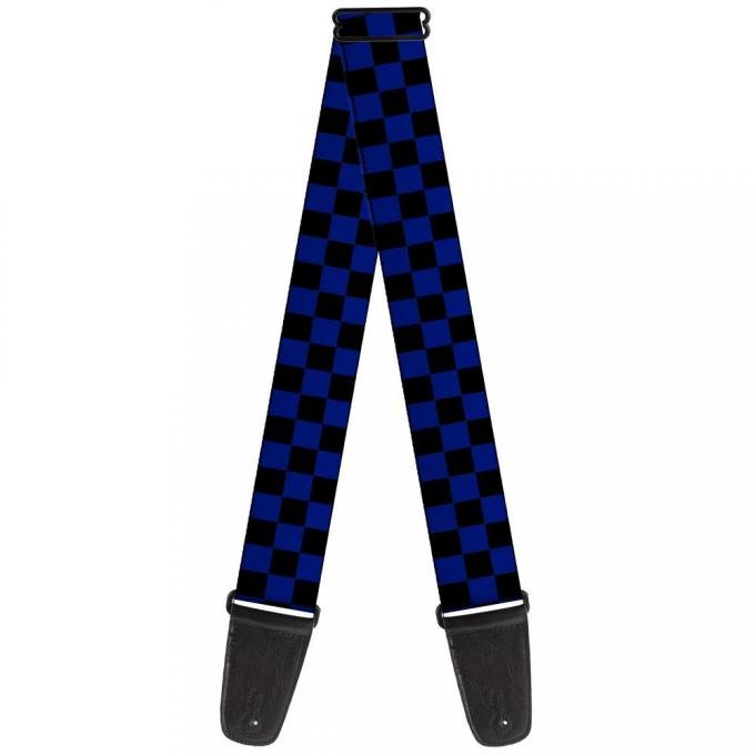 Guitar Strap - Checker Black/Blue