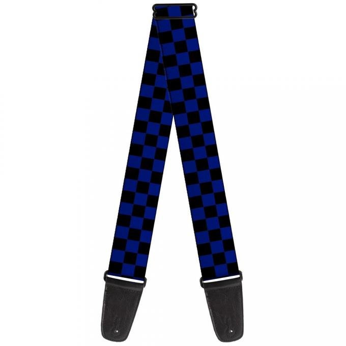 Guitar Strap - Checker Black/Blue