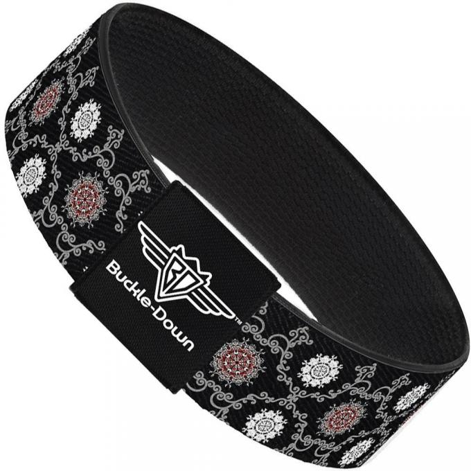 Buckle-Down Elastic Bracelet - Tapestry 1 Black