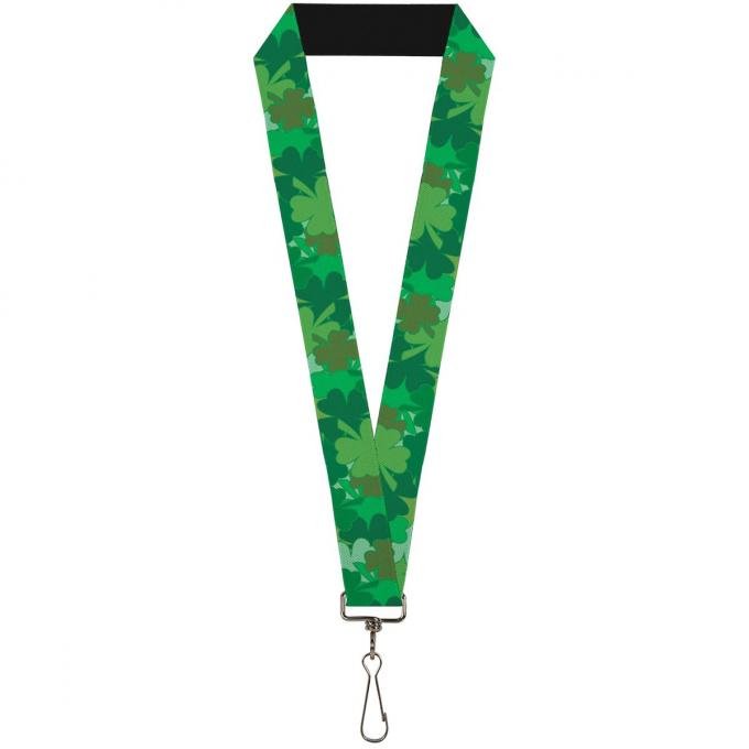 Buckle-Down Lanyard - St. Pat's Stacked Shamrocks Greens
