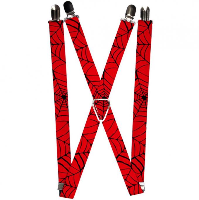 MARVEL COMICS 
Suspenders - 1.0" - Spiderweb Red/Black