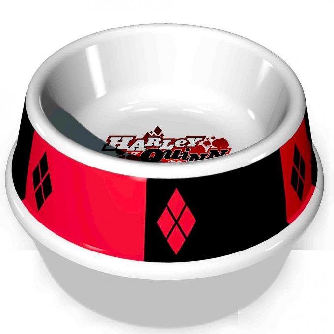 PBWL1-MLM-7.5-JKCL 
Single Melamine Pet Bowl - 7.5&rdquo; (16oz) - Harley Quinn Diamon Icon + Diamonds