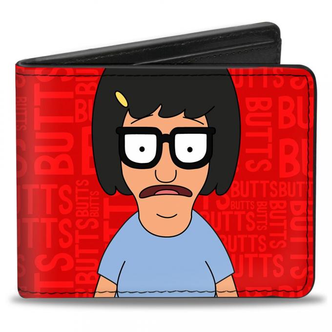 Bi-Fold Wallet - Tina Face5/BUTTS Collage Reds