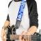 Guitar Strap - Hibiscus Blue/White