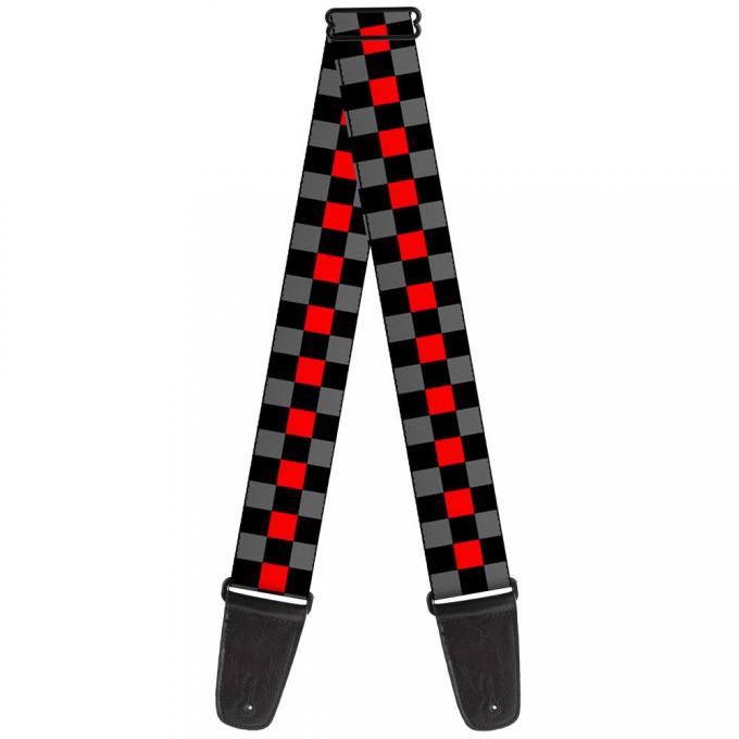 Guitar Strap - Checker Black/Gray/1 Red