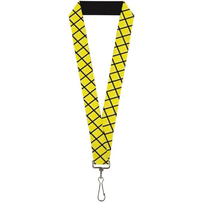 Buckle-Down Lanyard - Wire Grid Yellow/Black/Gray
