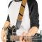 Guitar Strap - Leopard Brown/Black Slash