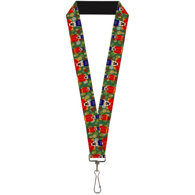 Buckle-Down Lanyard - Christmas Nutcracker/Polka Dots Greens/Gold/Red