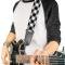 Guitar Strap - Diagonal Buffalo Plaid Black/White