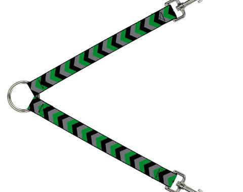 Dog Leash Splitter - Chevron Green/Black/Gray