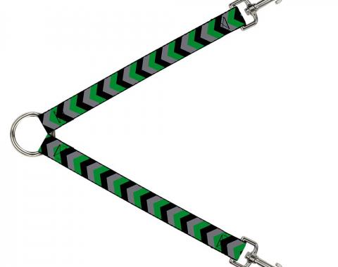 Dog Leash Splitter - Chevron Green/Black/Gray