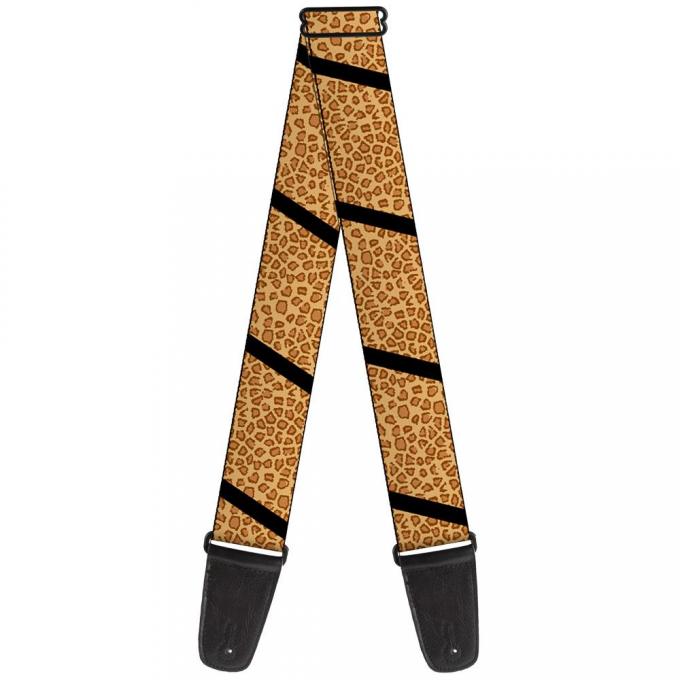 Guitar Strap - Leopard Brown/Black Slash
