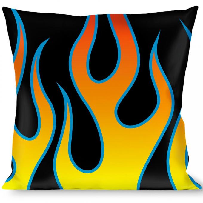 Buckle-Down Throw Pillow - Flames Black/Yellow/Orange