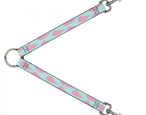 Dog Leash Splitter - Cloudy/Starry Sky Aqua/Pink/Yellow