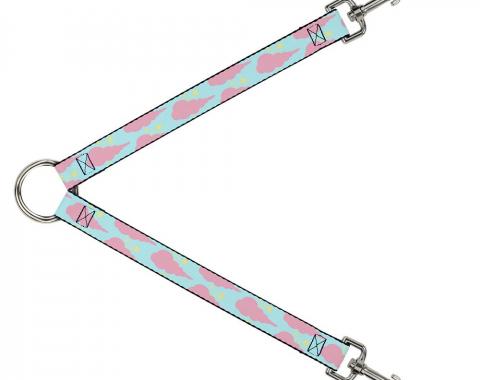 Dog Leash Splitter - Cloudy/Starry Sky Aqua/Pink/Yellow