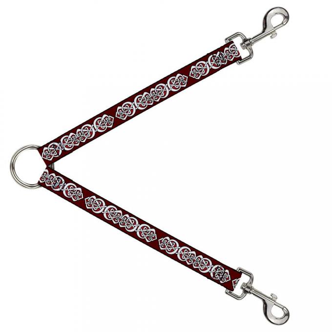 Dog Leash Splitter - Celtic Knot5 Reds/Black/White