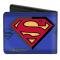 Bi-Fold Wallet - Superman Shield Centered/Shield Stripe Blues