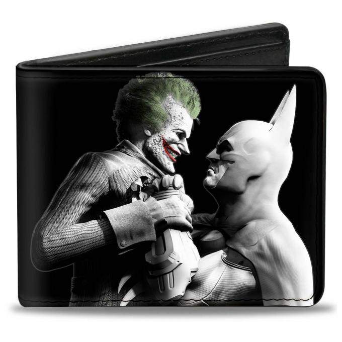 Bi-Fold Wallet - ARKHAM CITY Batman & Joker Fight Pose Black/Grays/White