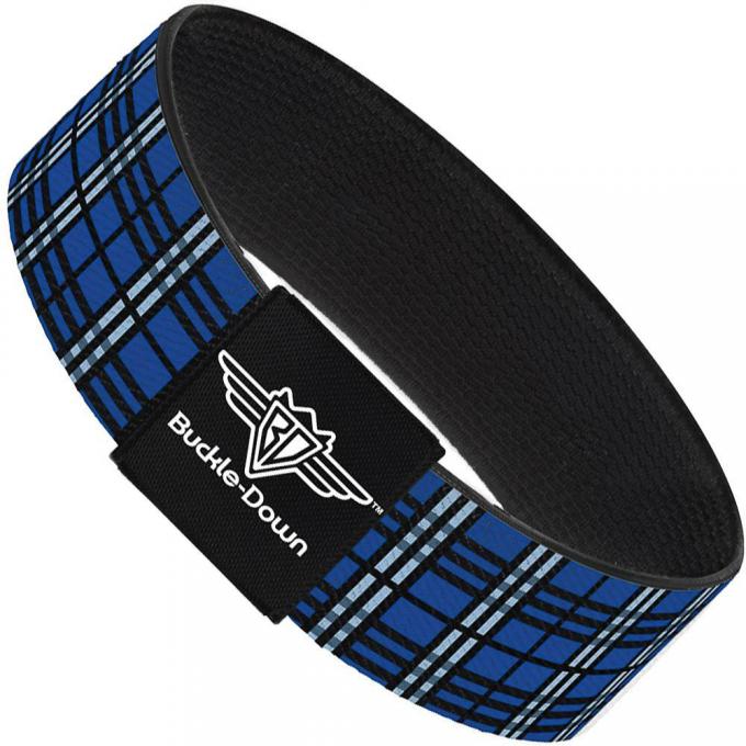 Buckle-Down Elastic Bracelet - Plaid Navy