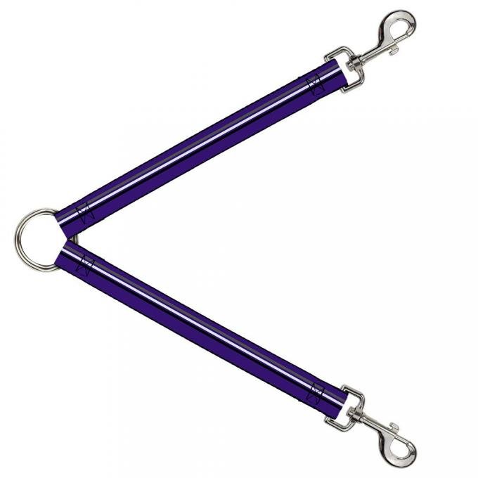 Dog Leash Splitter - Racing Stripes Purple/Gray/White/Black