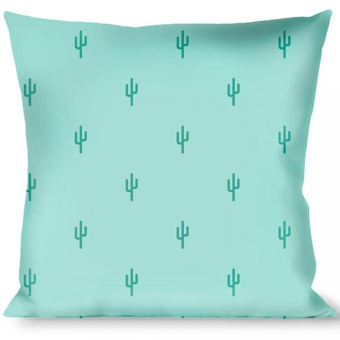 Buckle-Down Throw Pillow - Cacti1 Aqua Blues