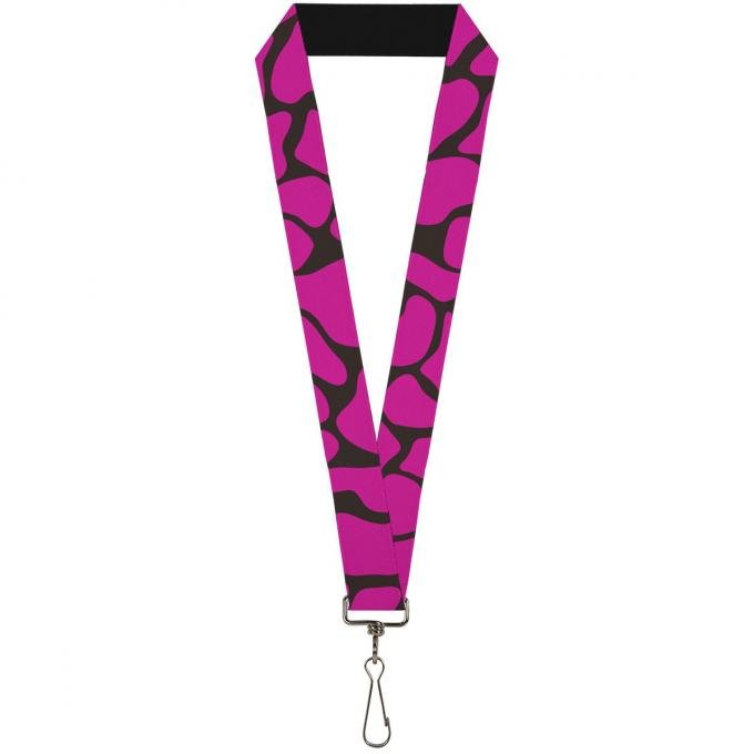 Buckle-Down Lanyard - Giraffe Spots Black/Fuchsia