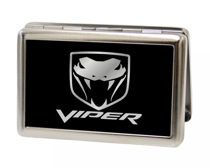 Business Card Holder - LARGE - Dodge Viper Logo FCG Black/Silver