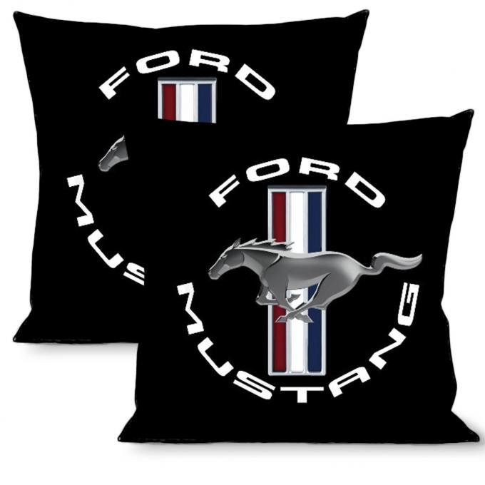 Throw Pillow - Round Mustang Logo